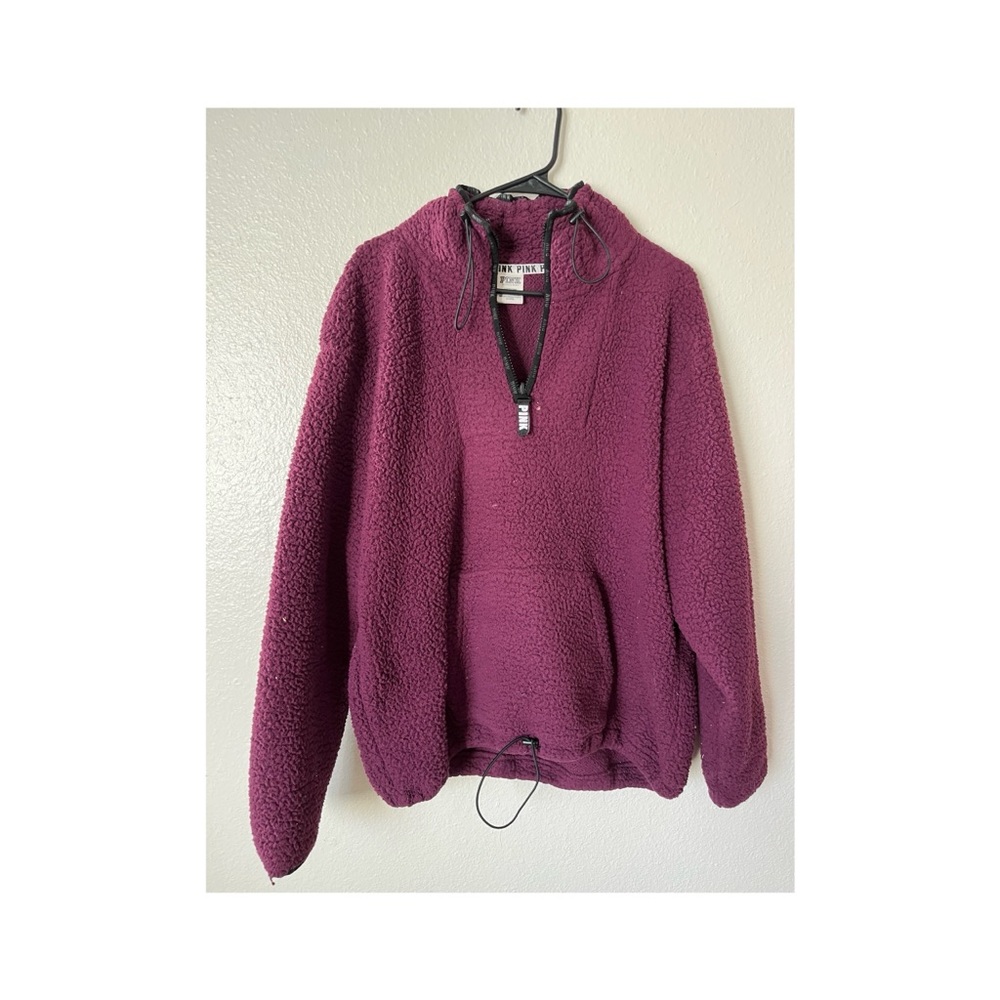 Purple VS PINK half zip fuzzy parka